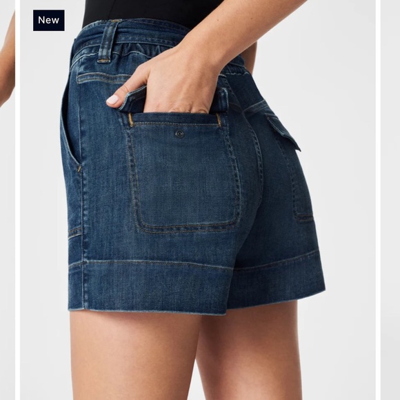 SPANX Tie-Waist Summer Denim Shorts - Picture 4 of 8